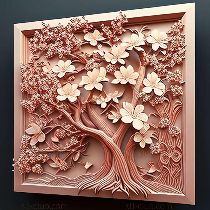 3D model cherry blossoms (STL)